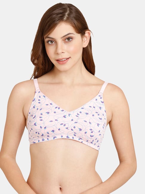 Buy Zivame Rosaline Double Layered Non Wired 3-4th Coverage T-Shirt Bra -  Pink Print online
