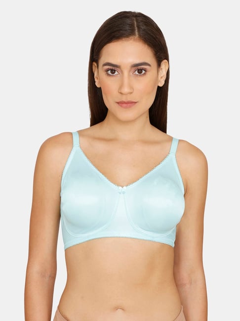 Zivame Light Blue Non-wired Non-padded Full Coverage Bra Price in India