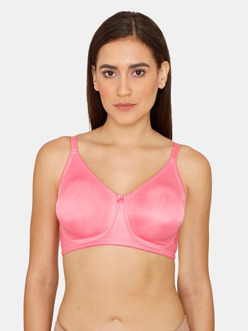Zivame Pink Non-wired Non-padded Full Coverage Bra Price in India