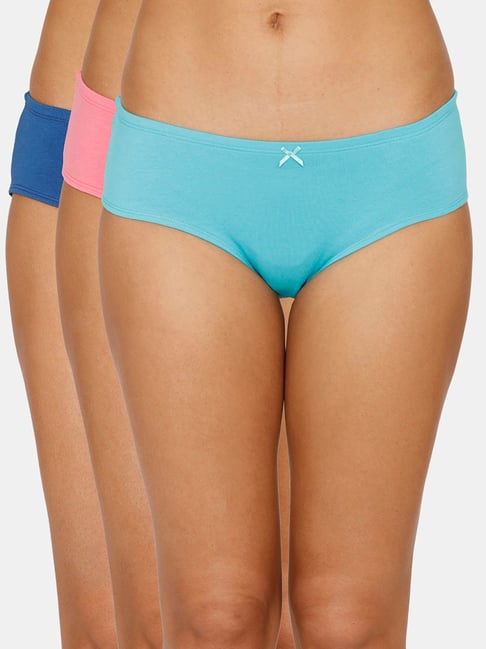 Zivame Blue & Pink Hipster Panty (Pack of 3) Price in India