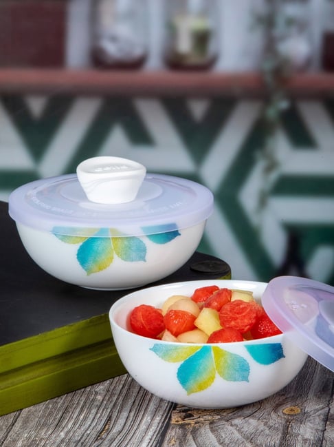 Cello Royale Printed White Opalware Serving Bowl Set of (500ml)