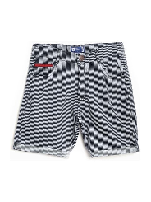 612 League Kids Blue Cotton Striped Shorts