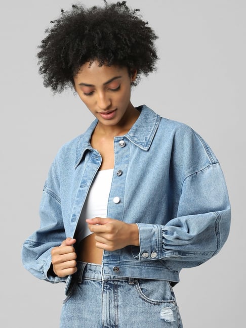 Buy Only Blue Full Sleeves Denim Jacket for Women's Online Tata CLiQ