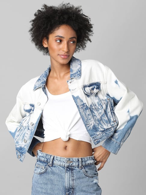 Only White & Blue Full Sleeves Denim Jacket