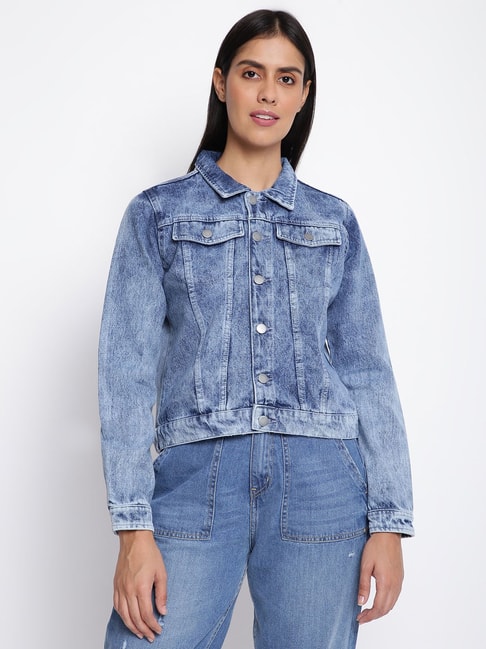 Buy Drape and Dazzle Latest Stylish Party Wear Trending Denim Jacket with  Front Pockets for Women Online at Best Prices in India - JioMart.