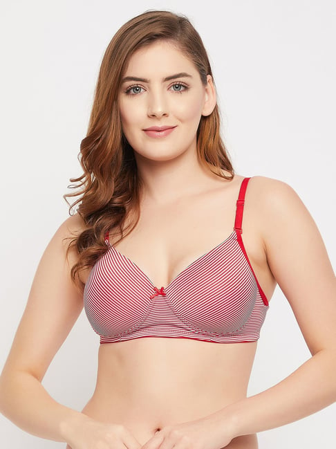 Buy Clovia Red Non Wired Padded T-Shirt Bra for Women Online