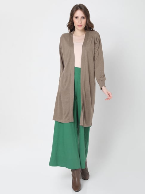 Vero Moda Brown Regular Fit Long Shrug