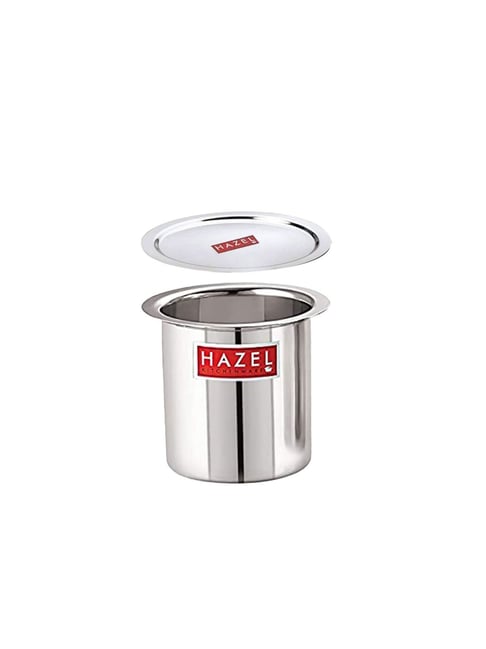 HAZEL Silver Stainless Steel Milk Pot with Lid (0.9 L)