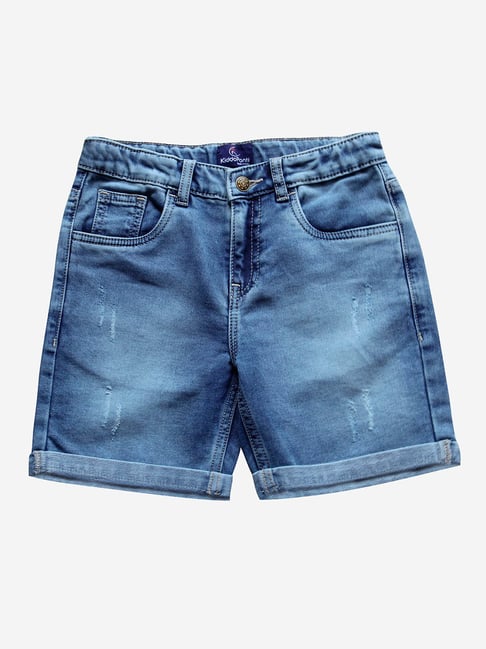 Kiddopanti Kids Blue Solid Shorts-picture-34