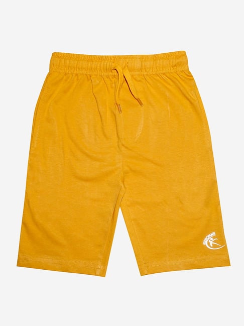 Kiddopanti Kids Mustard Solid Shorts-picture-15