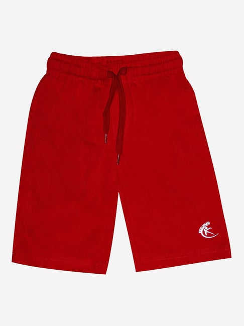 Kiddopanti Kids Red Solid Shorts-picture-32