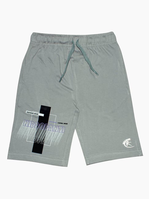 Kiddopanti Kids Grey Printed Shorts-picture-18