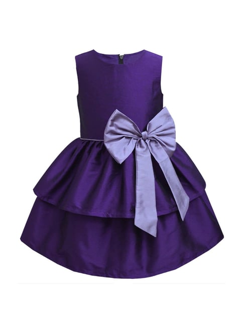 Kids Satin Frock For Girls (Baby Girl Purple Colour Frock)