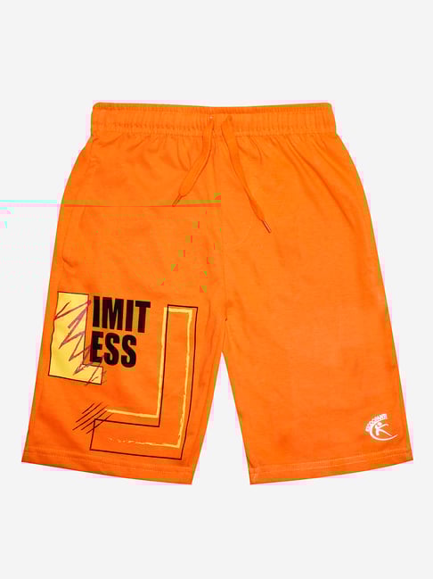 Kiddopanti Kids Orange Printed Shorts-picture-22