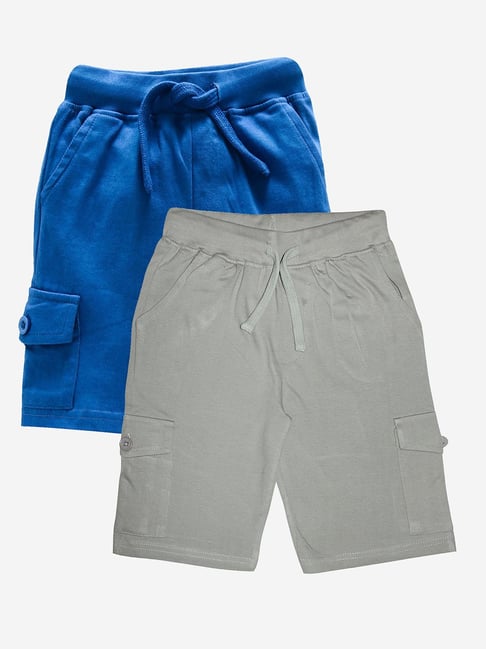 Kiddopanti Clothing Royal Blue Cargo Shorts Kiddopanti Kids Royal