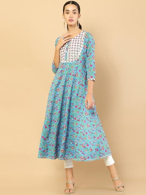 Women Green Kurta and Skirt Set Viscose Rayon | Artisan Glory