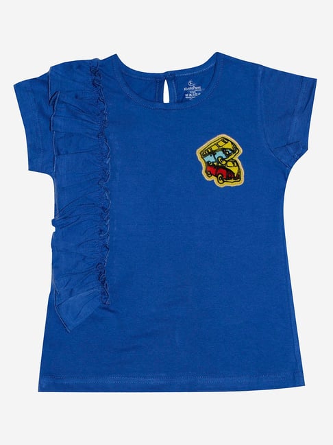 Kiddopanti Kids Royal Blue Solid T-Shirt-picture-32