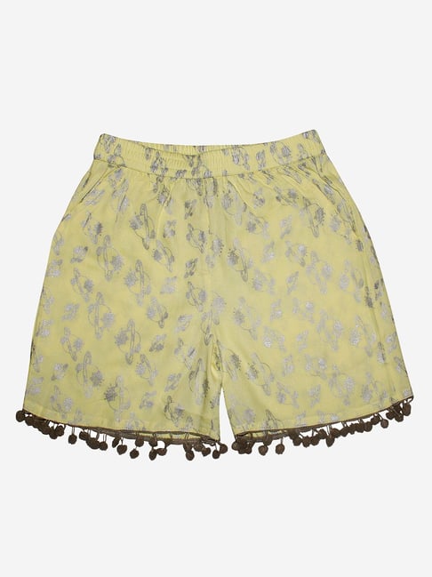 Kiddopanti Kids Yellow Printed Shorts-picture-28