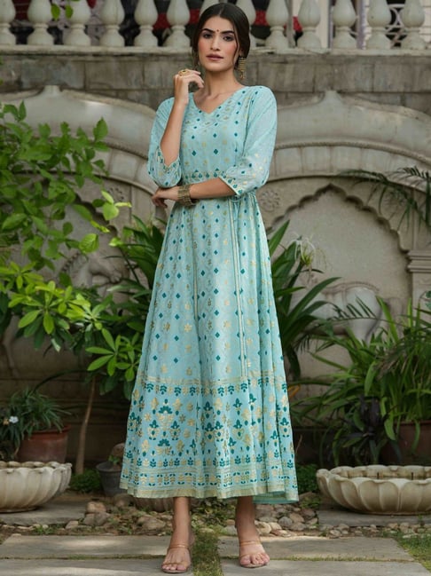 Georgette Party Wear Sky Blue Color And Matching Black Dupatta Set at Rs  1399 in Surat