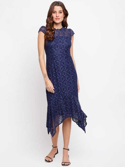Latin Quarters Blue Lace Midi Dress Price in India