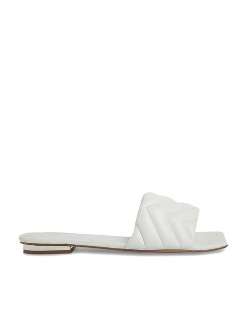 Aldo hot sale white slides