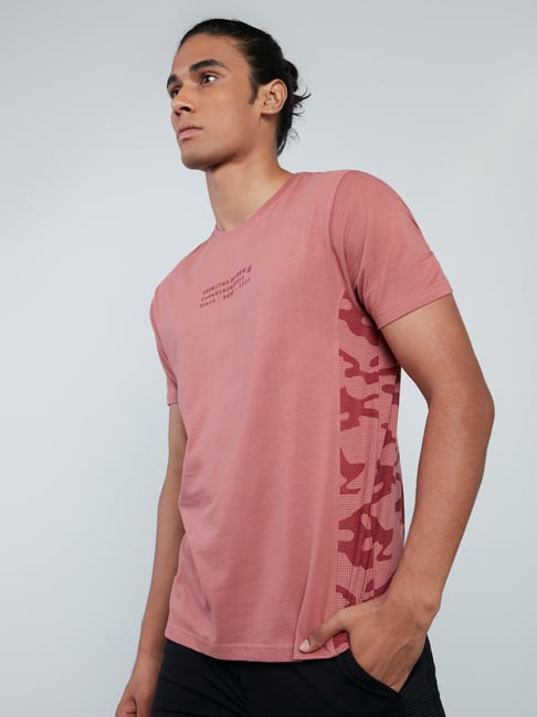 Studiofit by Westside Light Rust Printed Slim-Fit T-Shirt-Studiofit Men-Apparel-TATA CLIQ