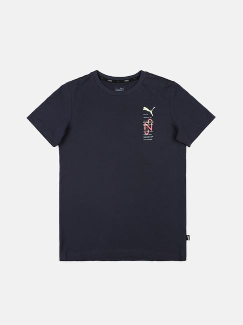 Puma Kids Navy Solid T-Shirt