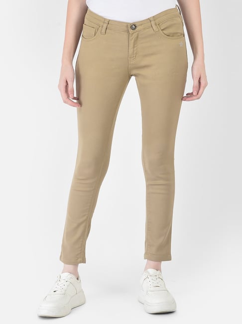 Mid rise khaki hot sale skinny jeans