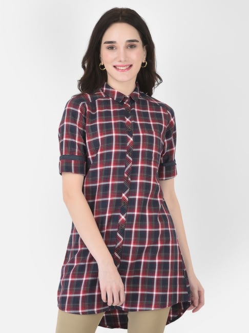 Crimsoune Club Navy Chequered Shirt Price in India