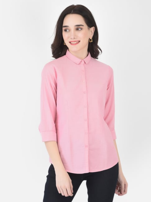 Crimsoune Club Pink Cotton Shirt Price in India