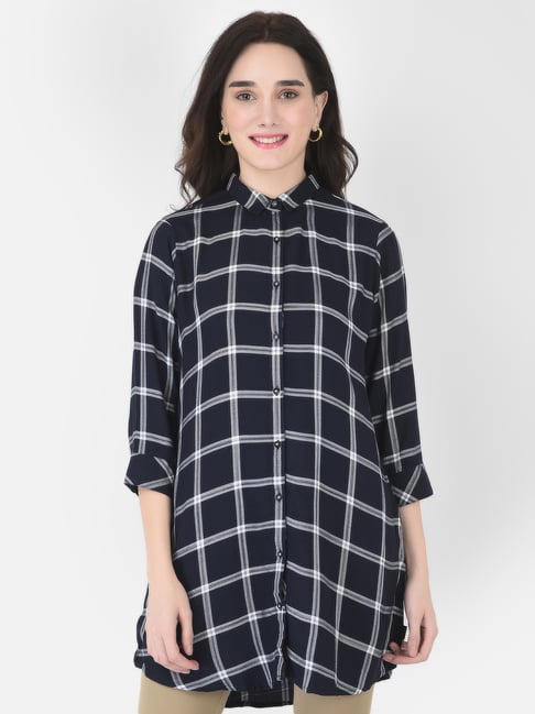 Crimsoune Club Navy Chequered Shirt Price in India