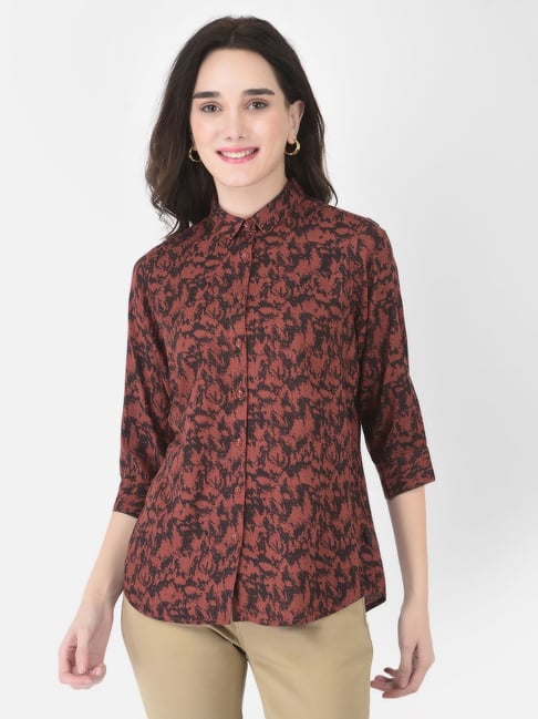 Crimsoune Club Maroon Printed Shirt Price in India