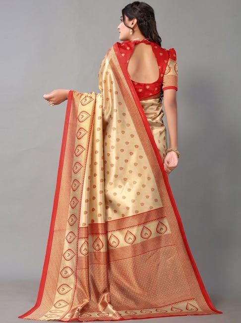 Cream Saree – TrendOye