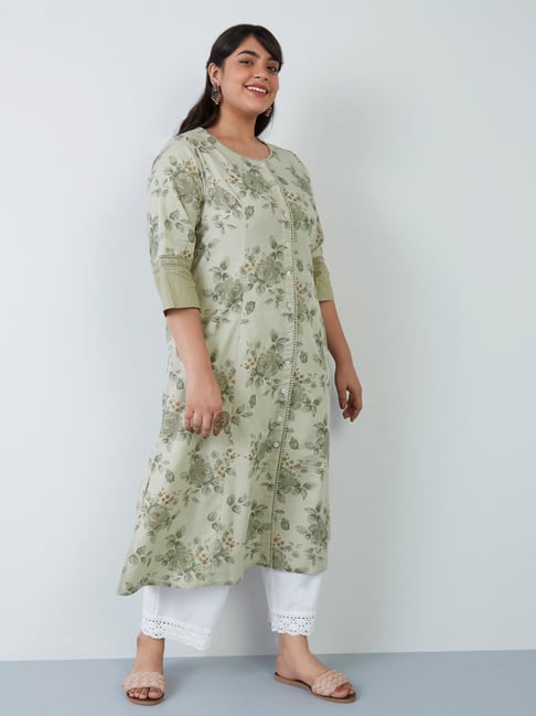 Diza Curves by Westside Sage Floral A-Line Kurta Price in India