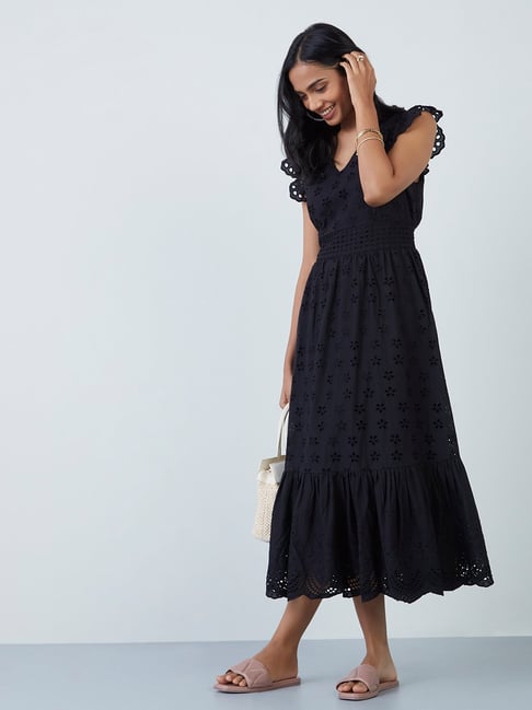 LOV by Westside Black Schiffli Design Dress Price in India