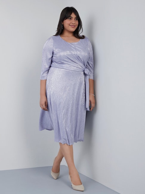 Gia Curves by Westside Lavender Alma Shimmer Dress Price in India