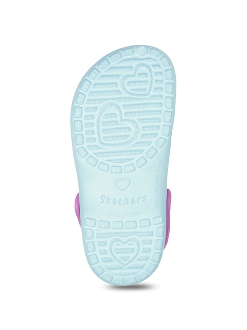Buy Skechers Kids Sky Blue & Lavender strap Clogs for Girls Price @ Tata CLiQ