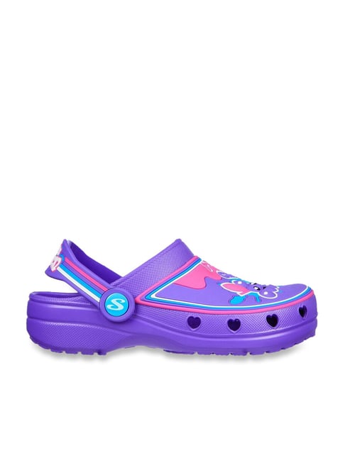 Buy Skechers Kids Purple Pink Back strap Clogs for Girls at Best