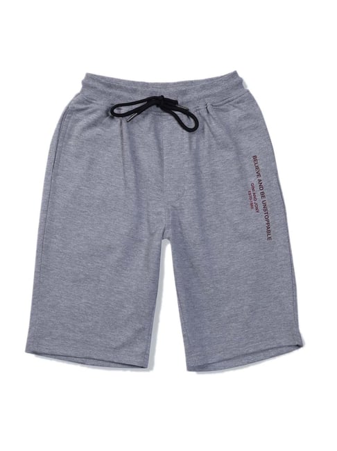 Gini & Jony Kids Grey Cotton Regular Fit Bermudas