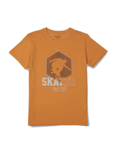 Buy Palm Tree Kids Orange Cotton Printed T Shirts for Boys Clothing Online Tata CLiQ