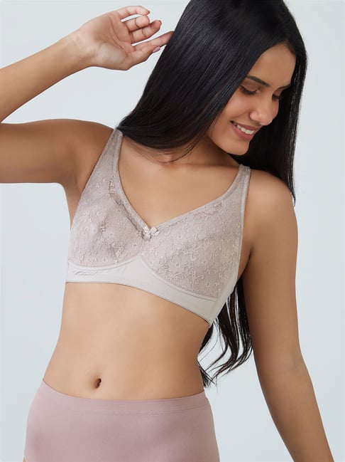 Wunderlove by Westside Light Brown Lace Design Padded Bra Price in India