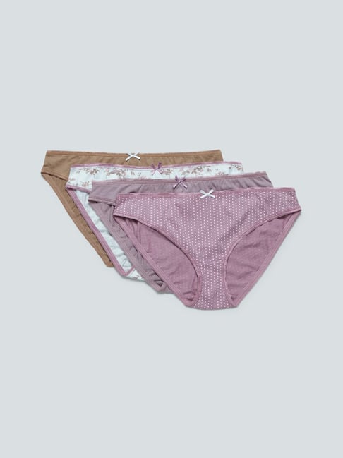 Wunderlove by Westside Mauve Full Briefs Set Of Four Price in India