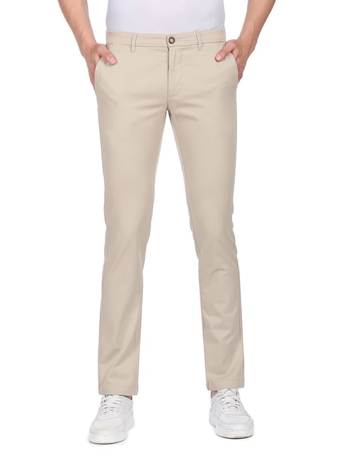 U S Polo Assn U.S. Polo Assn. Beige Slim Fit Flat Front Trousers