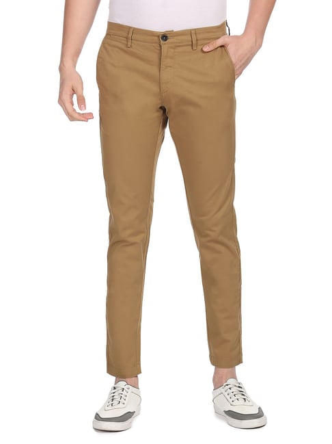 U S Polo Assn U.S. Polo Assn. Brown Regular Fit Flat Front Trousers