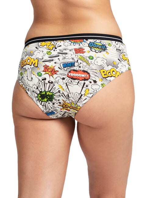 The Souled Store White Printed Hipster Panty