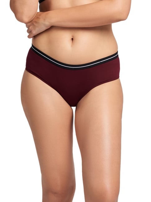 The Souled Store Maroon Hipster Panty Price in India