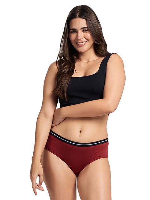 The Souled Store Maroon Hipster Panty Price in India