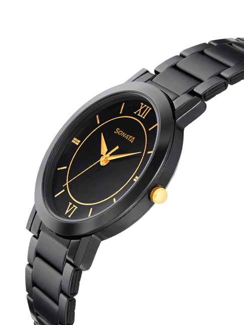 Sonata black best sale chain watch price