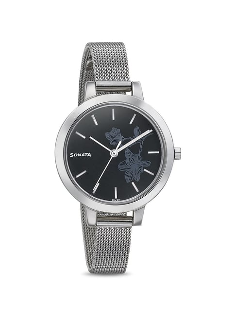 Sonata 8141SM09 Silver Lining Analog Watch for Women