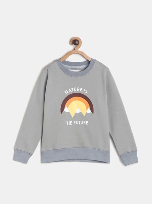Tales & Stories Kids Grey & Yellow Printed Full Sleeves Sweatshirt-picture-30